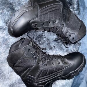 12 Men’s 8” Non-Slip, Waterproof Black TPU Tactical Work/Winter Magnum Boots.